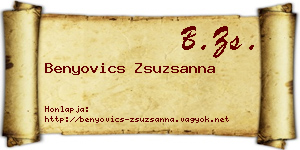 Benyovics Zsuzsanna névjegykártya