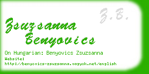 zsuzsanna benyovics business card